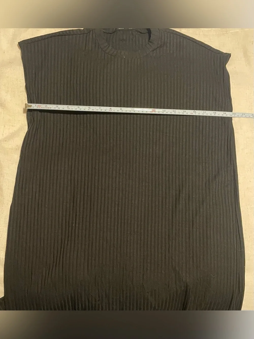 Eileen Fisher Black Ribbed Tencel Blend Midi Dress XS